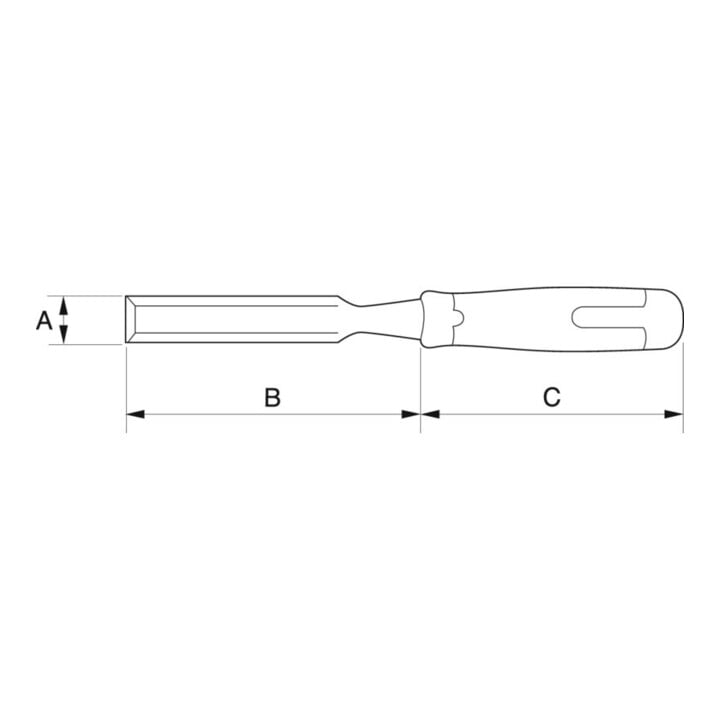 E/D/E Stechbeitel 28mm Holzgriff vernickelter Stahlring