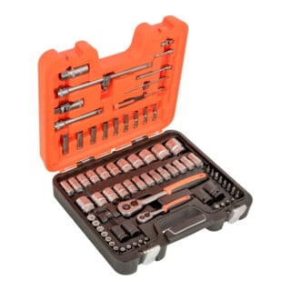 E/D/E Steckschlüssel-Satz 1/4" 1/2" 77-teilig matt verchromt