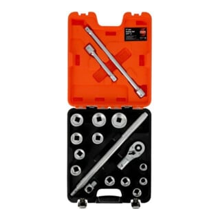 E/D/E Steckschlüssel-Satz 3/4" 17-teilig matt verchromt