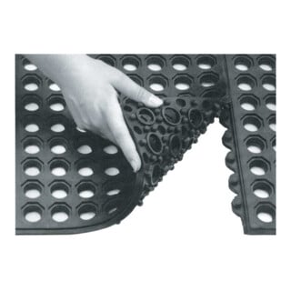 E/D/E Tapis de poste de travail SBR/NR 14 mm noir 900 x 900 mm