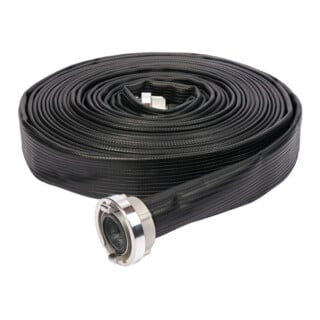 E/D/E Tuyau plat industriel PROFI caoutchouté I 75 mm raccords STORZ 20 m