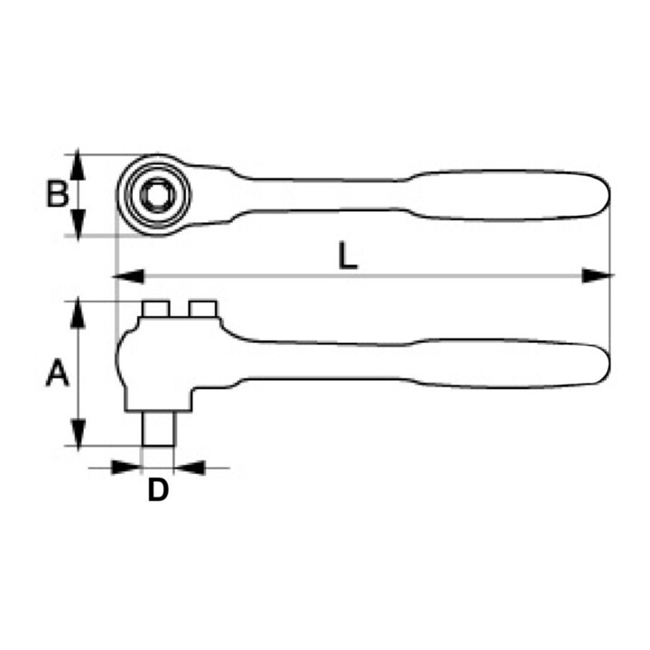 E/D/E Umschaltknarre 1/2" isoliert 28 Zähne 270mm