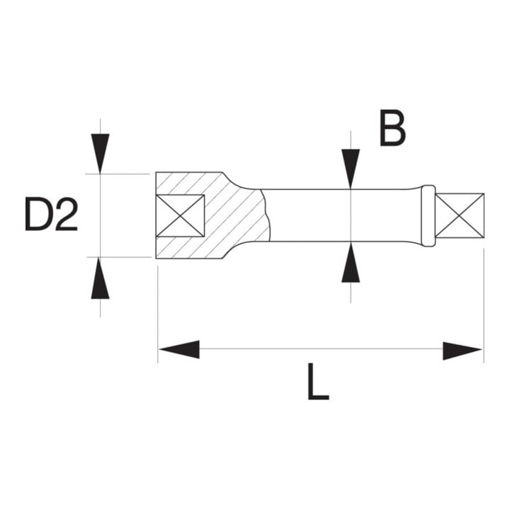 E/D/E Verlängerung 1 1/2" 200mm maschinennutzbar