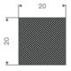 E/D/E Vierkantprofil EPDM 20 x 20mm 25 m