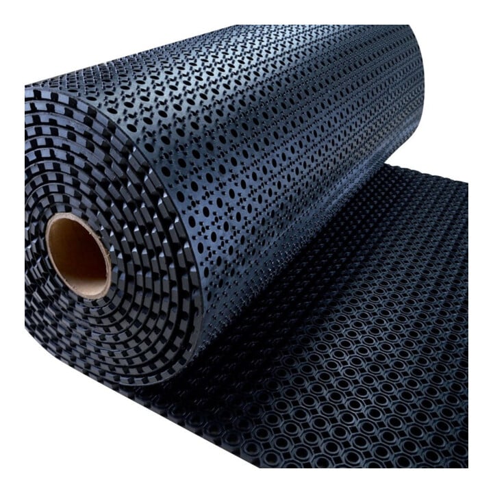 E/D/E Wabenmatte schwere Ausführung SBR/NR 22mm 750 x 100cm schwarz offene Decke auf Rolle