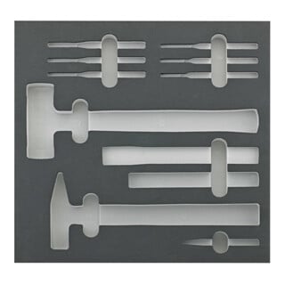 E/D/E Werkzeugmodul 2/3 leer 376 x 395 x 30mm Hammer und Meißel FORTIS