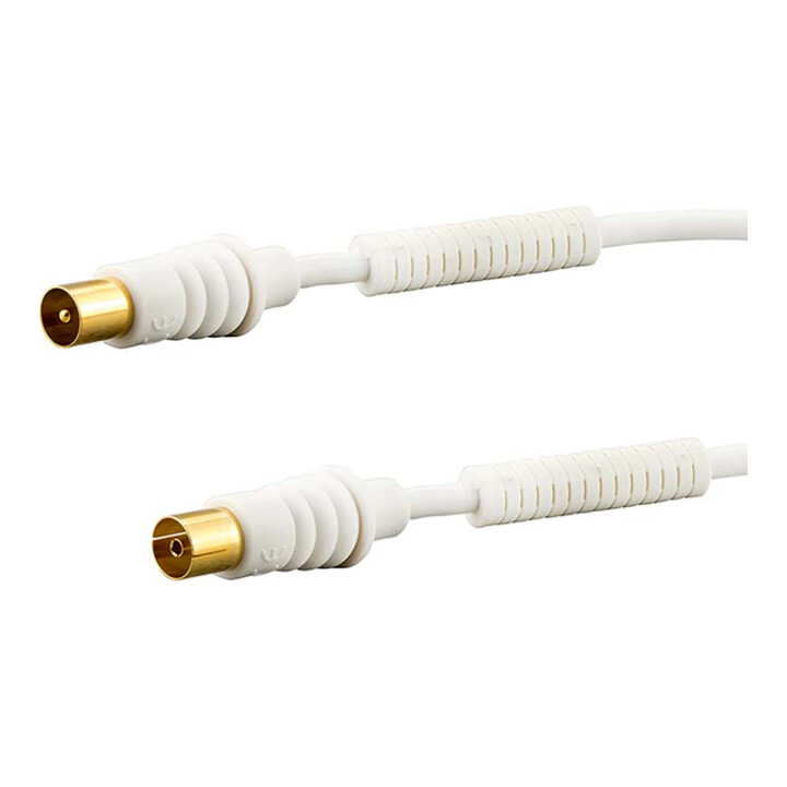E+P Elektrik Câble d’antenne 2,5 m blanc or AB202GLose