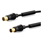 E+P Elektrik Câble d’antenne 2,5 m noir or AB302G-1
