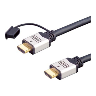 E+P Elektrik Câble HDMI High-Speed avec Ethernet, 5 m, argent/noir HDMI401/5