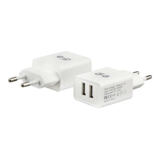 E+P Elektrik Chargeur USB double, 4 800 mA AC102 blanc