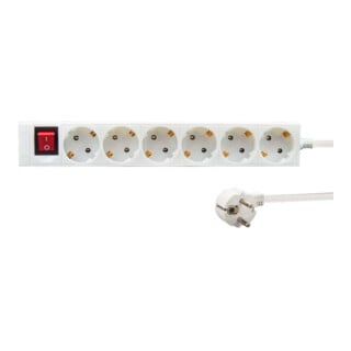 e+p Multiprises 6 prises E 60 blanc