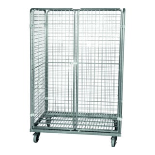 E. S. B. Conteneur roulant en acier 1600 800 x 1200 mm 4 côtés 2 portes battantes Cr 3