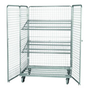 E. S. B. Contenitore rotolante in acciaio 1600 800 x 1200 mm 4 lati 2 porte a battente Cr 3-4