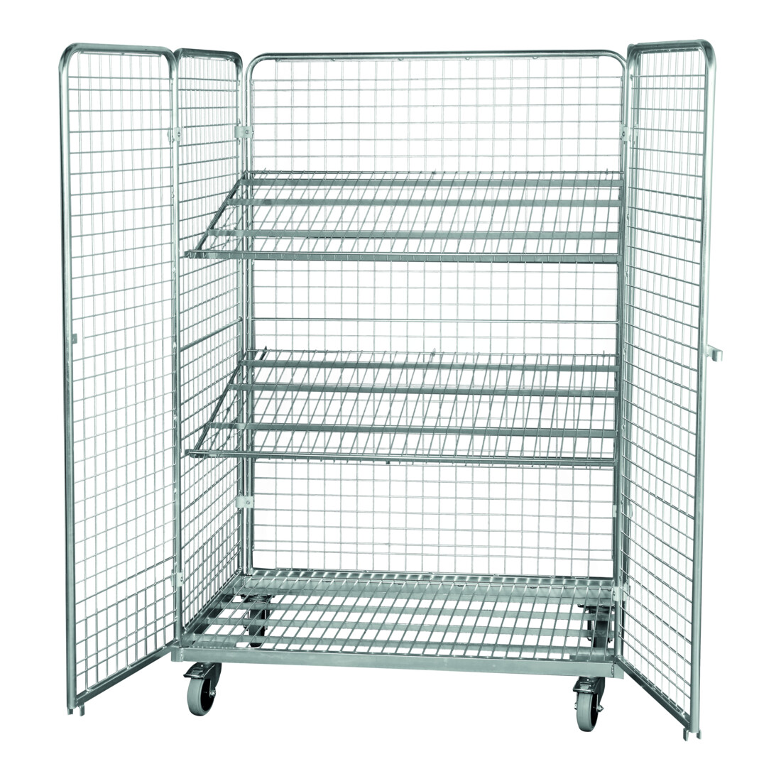 E. S. B. Contenitore rotolante in acciaio 1600 800 x 1200 mm 4 lati 2 porte a battente Cr 3