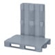 E. S. B. Palette hygiénique fermée format Euromaß 3 patins gris capacité 1 500 kg
