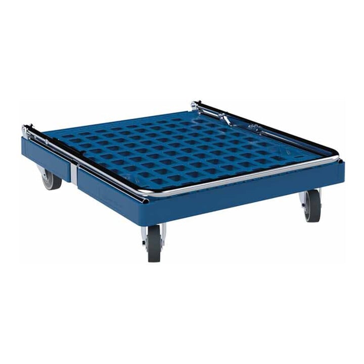 E. S. B. Rollplaat ME Cr 3 724 x 815 mm blauw ø 100 mm TPE met inklapbare duwbeugel