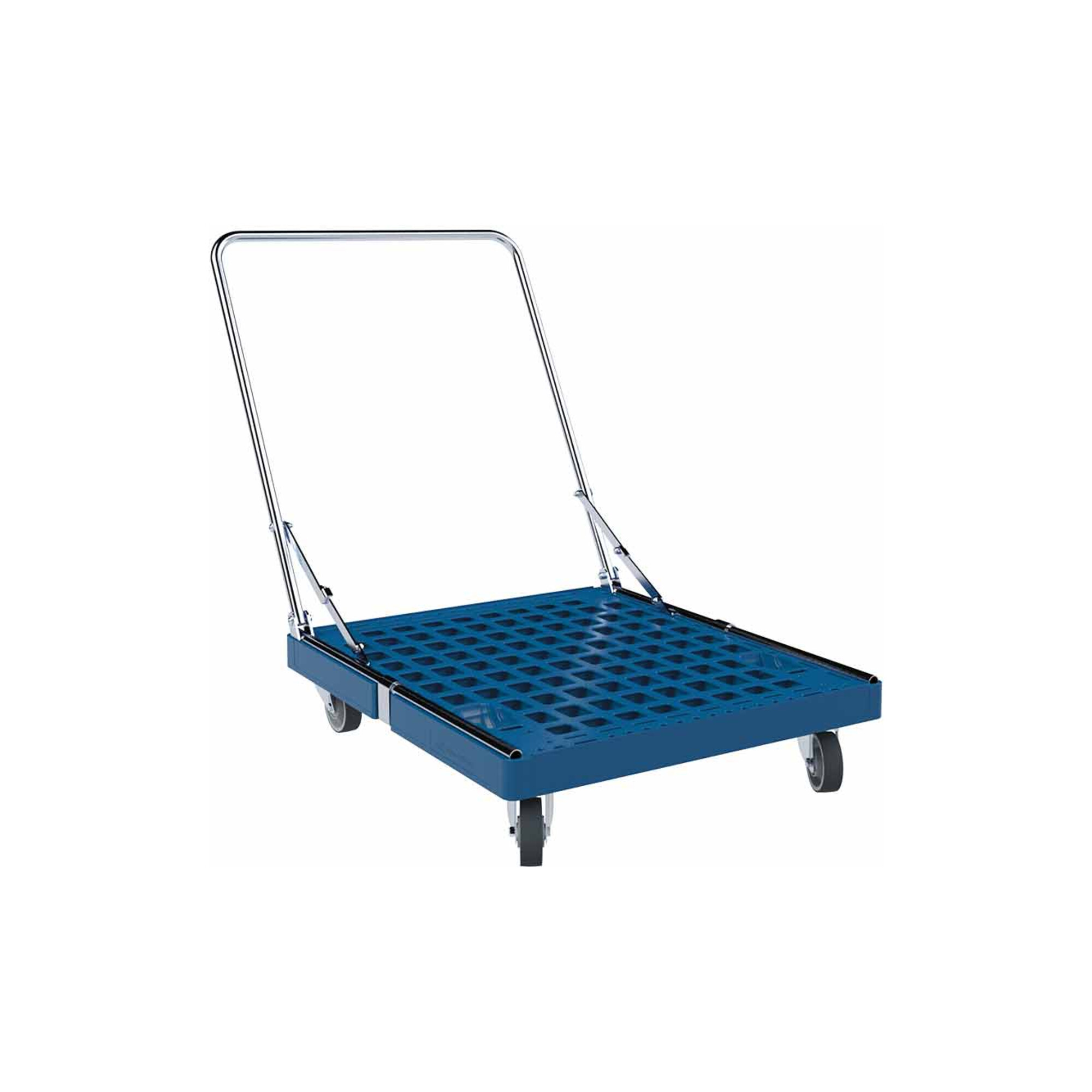 E. S. B. Rollplatte ME Cr 3 724 x 815 mm blau ø 100mm TPE mit klappbarem Schiebebügel