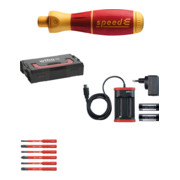 E-tournevis Wiha Composition 1 speedE®,  jeu de 10 pièces, en Mini L-Boxx avec embouts isolés slim Fente, Phillips, Bornier/Pozidriv, piles et chargeur EU (41911)-1