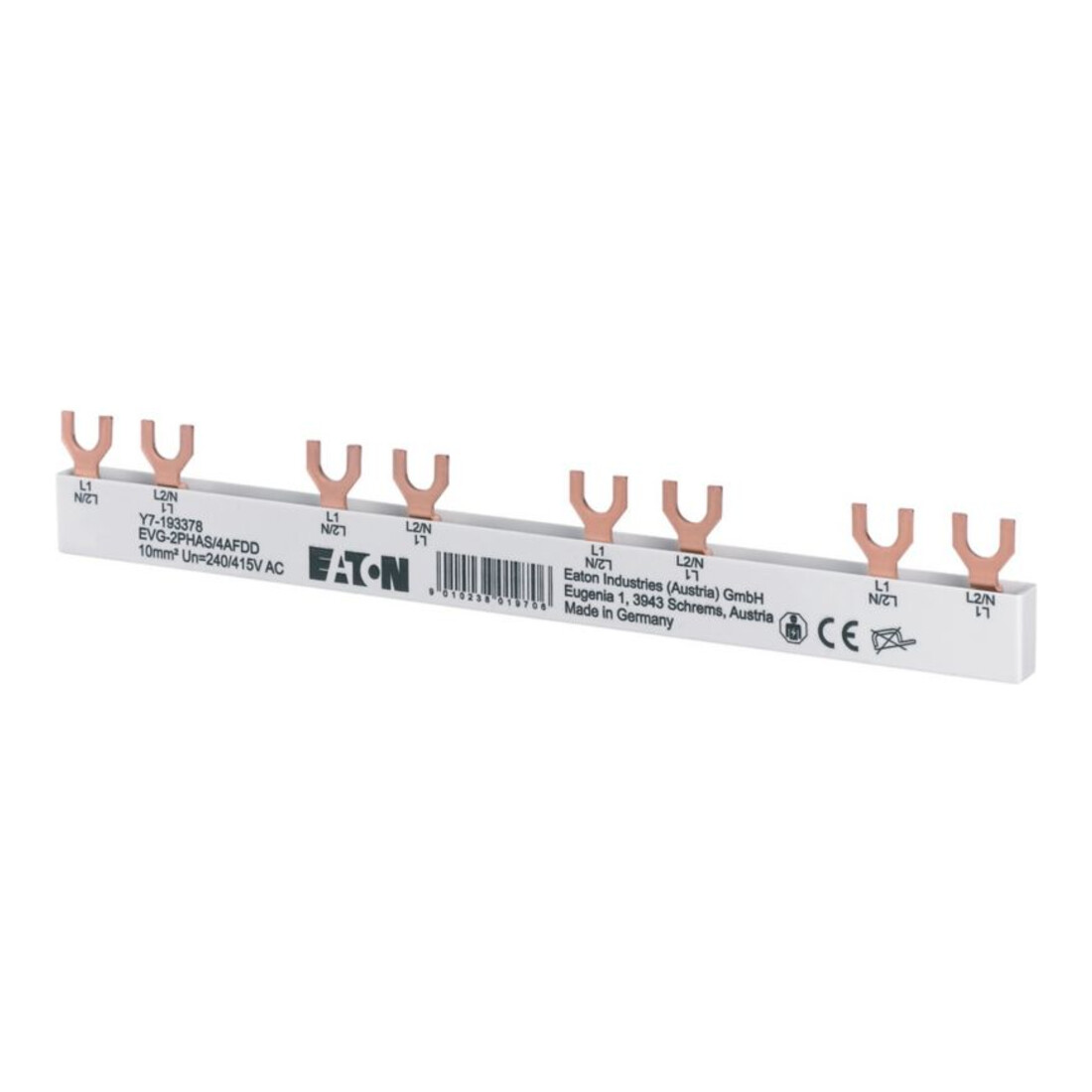 Eaton Barrette de phase Busbar 10 mm² 50 A 690 VAC/DC EVG-2PHAS/4AFDD
