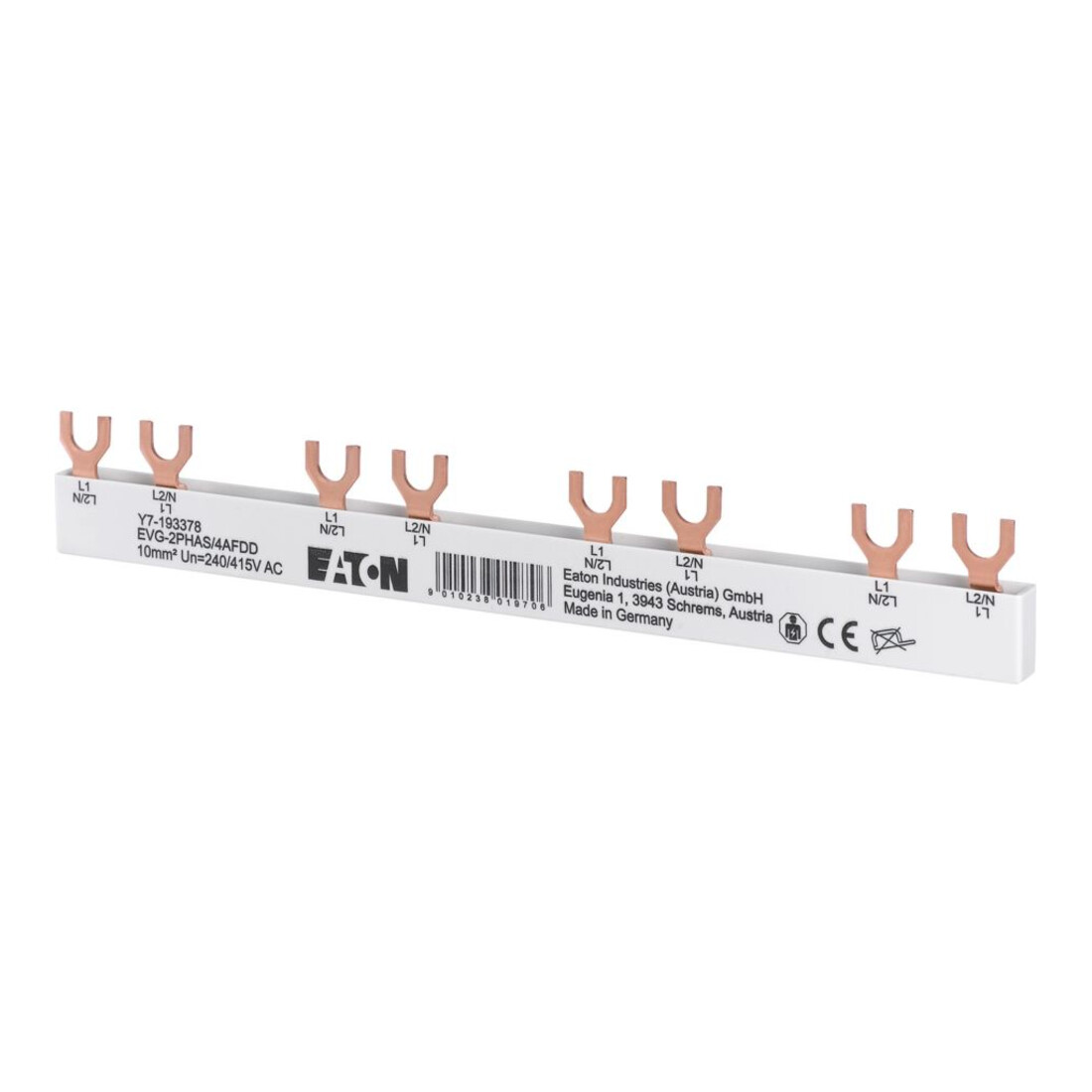 Eaton Barrette de phase Busbar 10 mm² 50 A 690 VAC/DC EVG-2PHAS/4AFDD