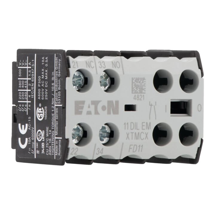 Eaton Bloc contact auxiliaire 1S+1O, montage central 11DILEM