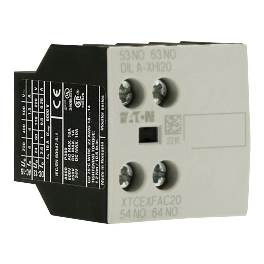 Eaton Bloc contact auxiliaire 2p. 2S0Ö DILA-XHI20