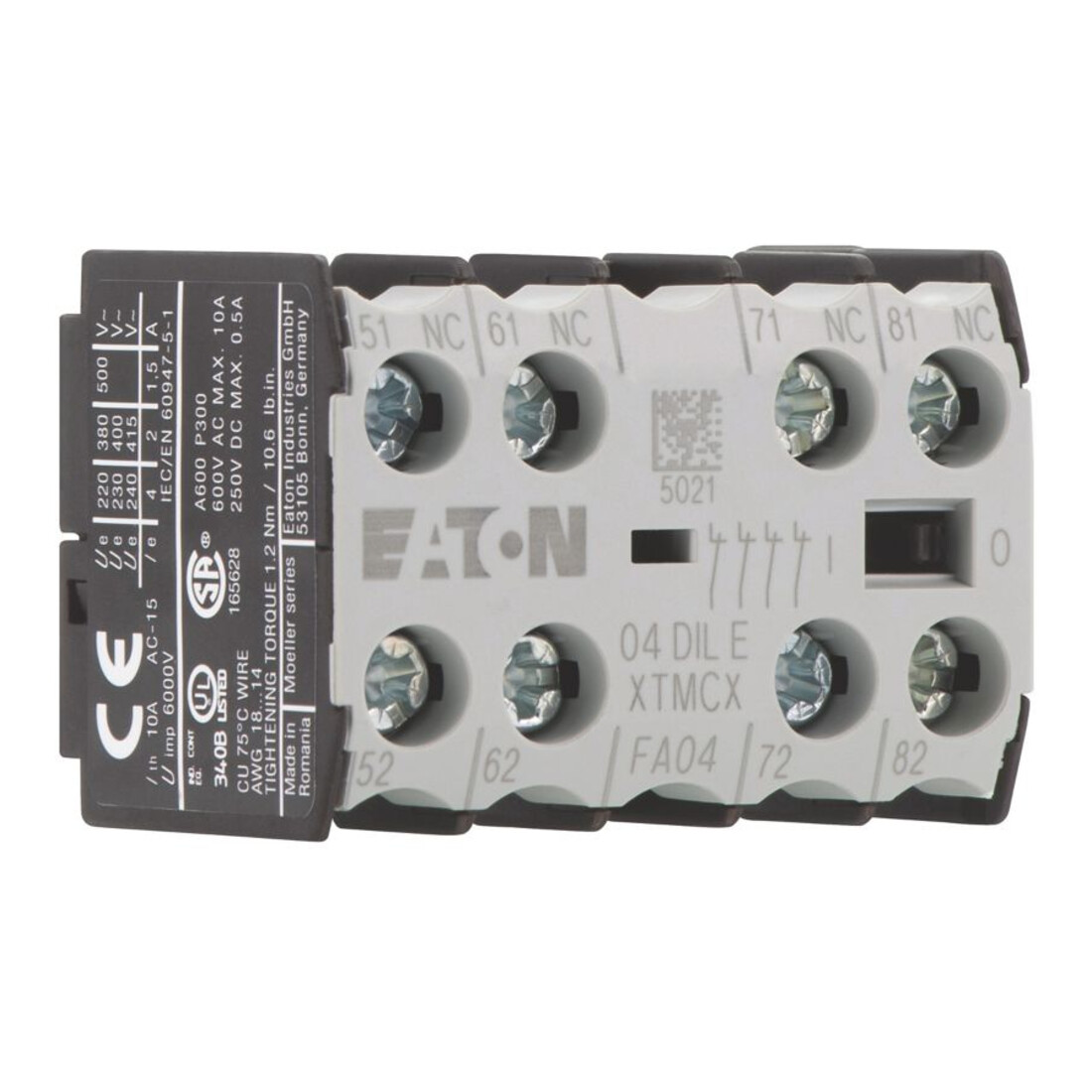 Eaton Bloc contact auxiliaire 4O, montage central 04DILE
