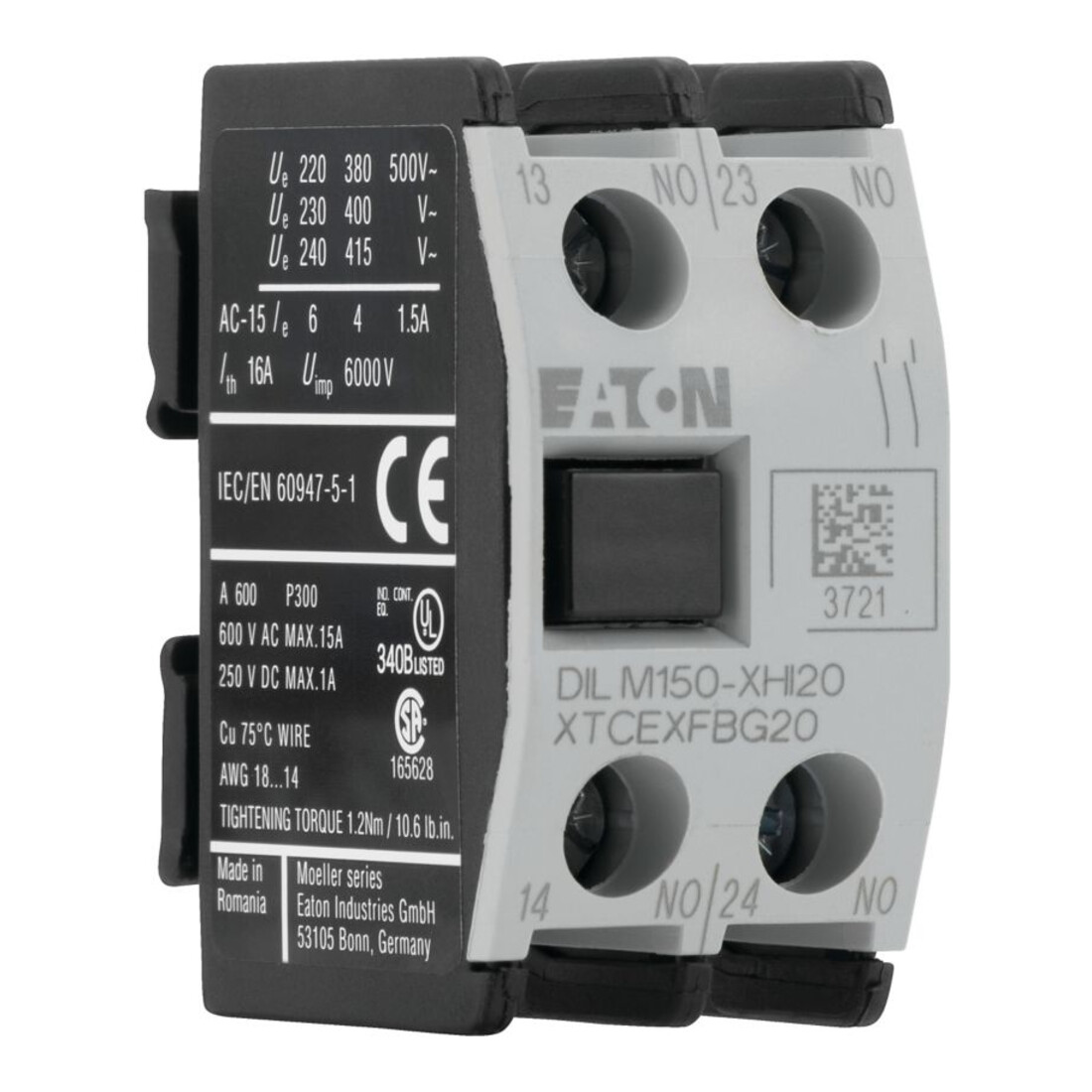 Eaton Bloc de contact auxiliaire 2p. DILM150-XHI20