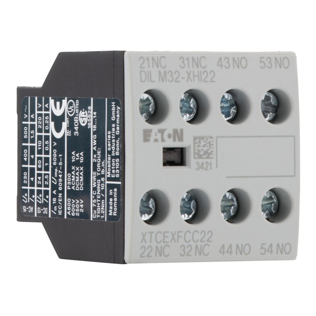 Eaton Bloc de contact auxiliaire 4p. 2S2O DILM32-XHI22