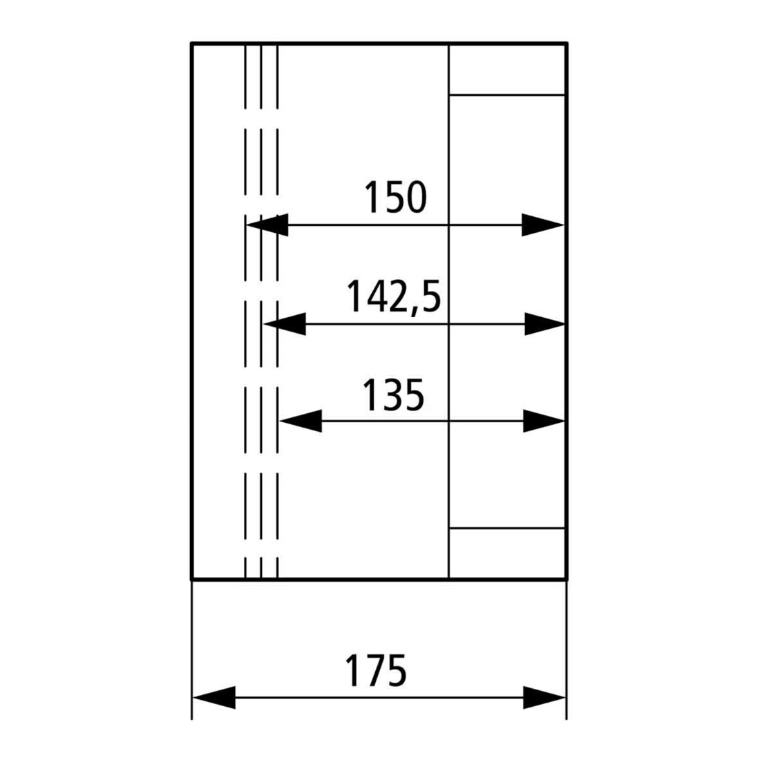 Eaton Boîtier individuel avec pré-empreintes métriques CI23E-150