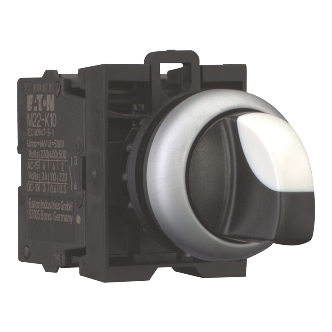 Eaton Bouton de sélection 2S, 3 positions, avant M22-WRK3/K20