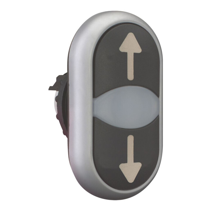 Eaton Bouton double pression lumineux, étiqueté M22-DDL-S-X7/X7