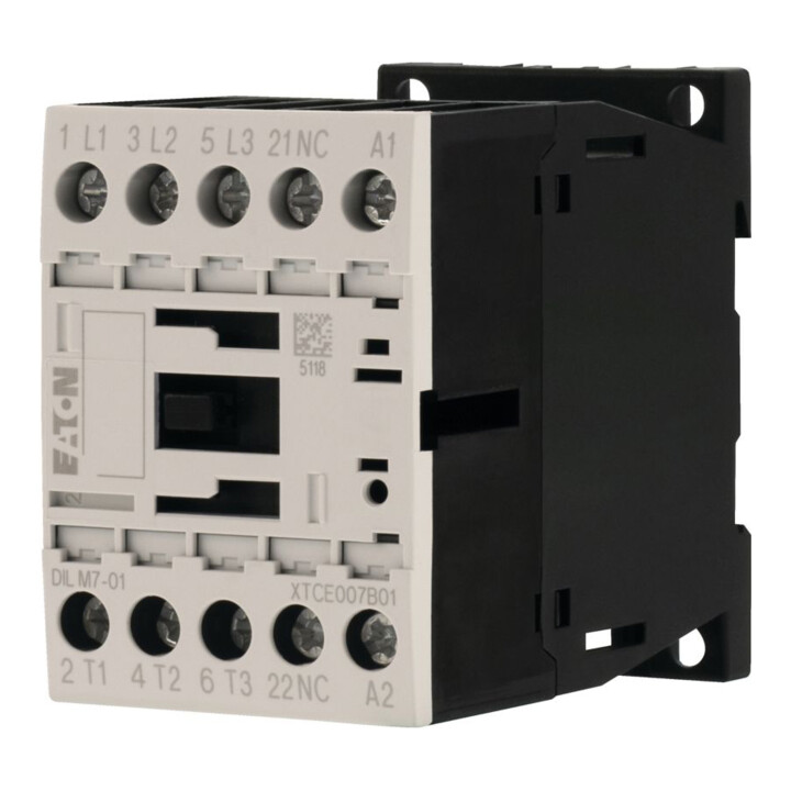 Eaton Contacteur de puissance 1NO 3kW/400V AC DILM7-01(24V50HZ)