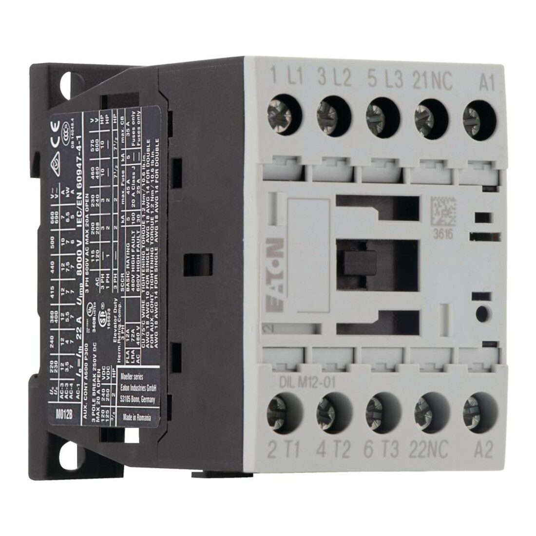 Eaton Contacteur de puissance 1NO 5,5 kW/400 V, AC DILM12-01(230V50HZ)