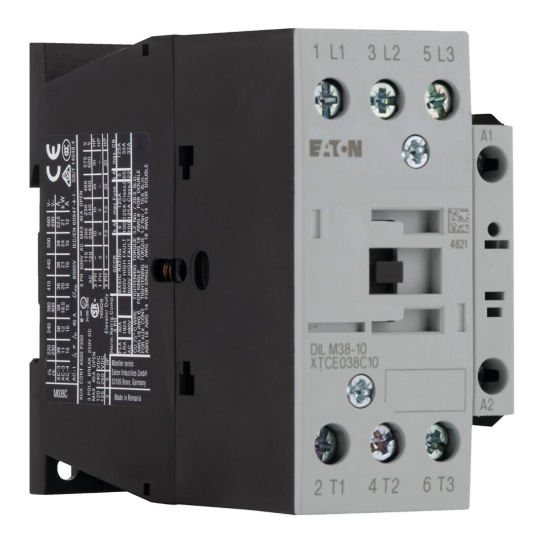 Eaton Contacteur de puissance 8,5 kW/400 V/AC3 DILM38-10(RDC24)