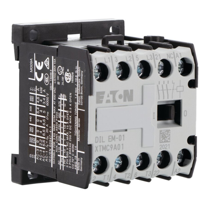 Eaton Contacteur de puissance AC-3/400V : 4kW 3p DILEM-01(230V50HZ)