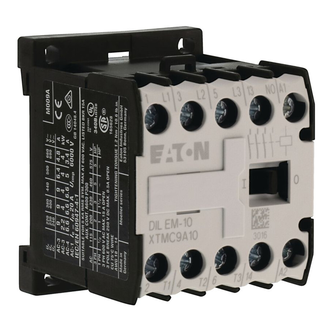 Eaton Contacteur de puissance AC-3/400V : 4kW 3p DILEM-10(24V50HZ)