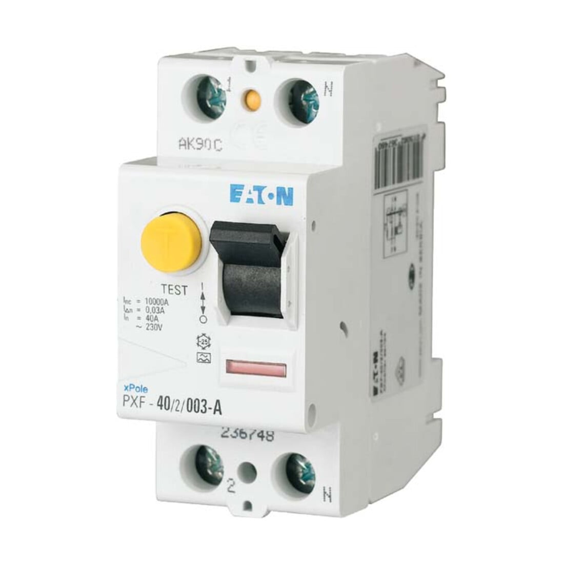Eaton Disjoncteur différentiel 16A 2P, 10mA PXF-16/2/001-A