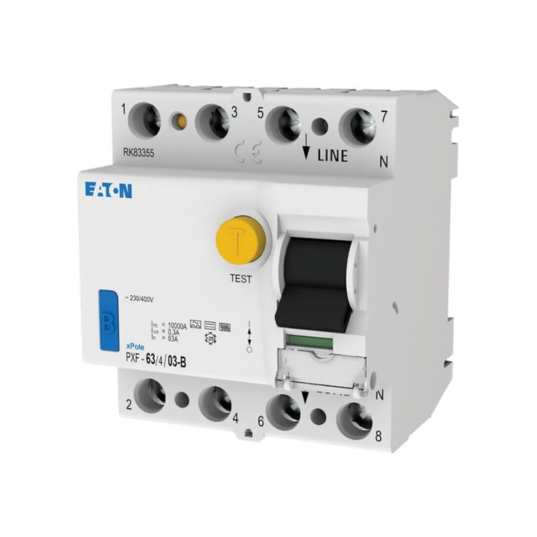 Eaton Disjoncteur FI 63A, 4p, 300mA, Type B PXF-63/4/03-B
