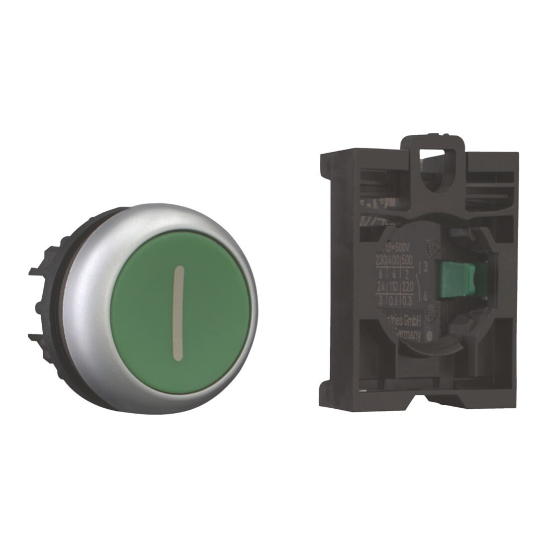 Eaton Drucktaster 1S,flach,gn,Front M22-D-G-X1/K10