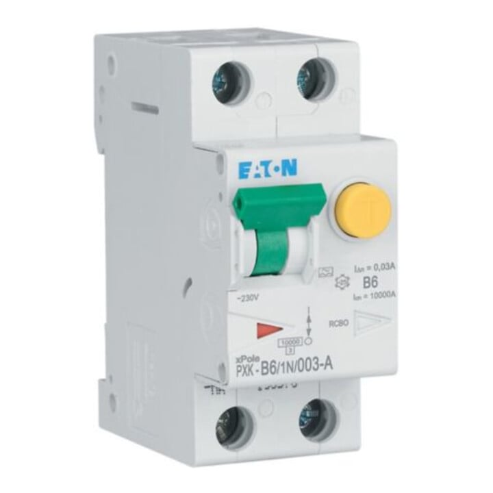 Eaton FI/LS-Kombischalter B 6A 1p+N 30mA PXK-B6/1N/003-A