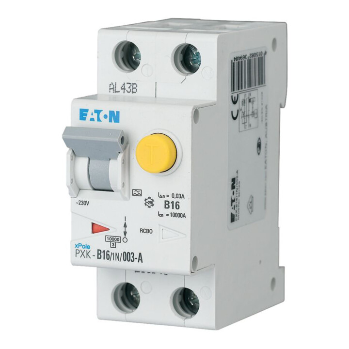 Eaton FI/LS-Kombischalter C 16A 1p+N, 30mA PXK-C16/1N/003-A