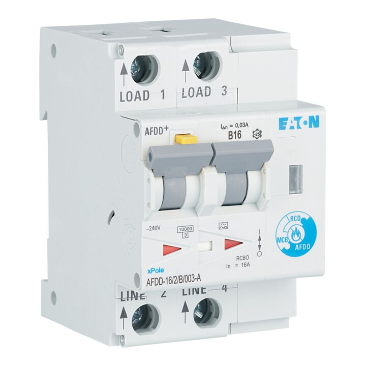 Eaton Interrupteur différentiel de protection incendie 2 pôles, B16A, 30mA AFDD-16/2/B/003-A