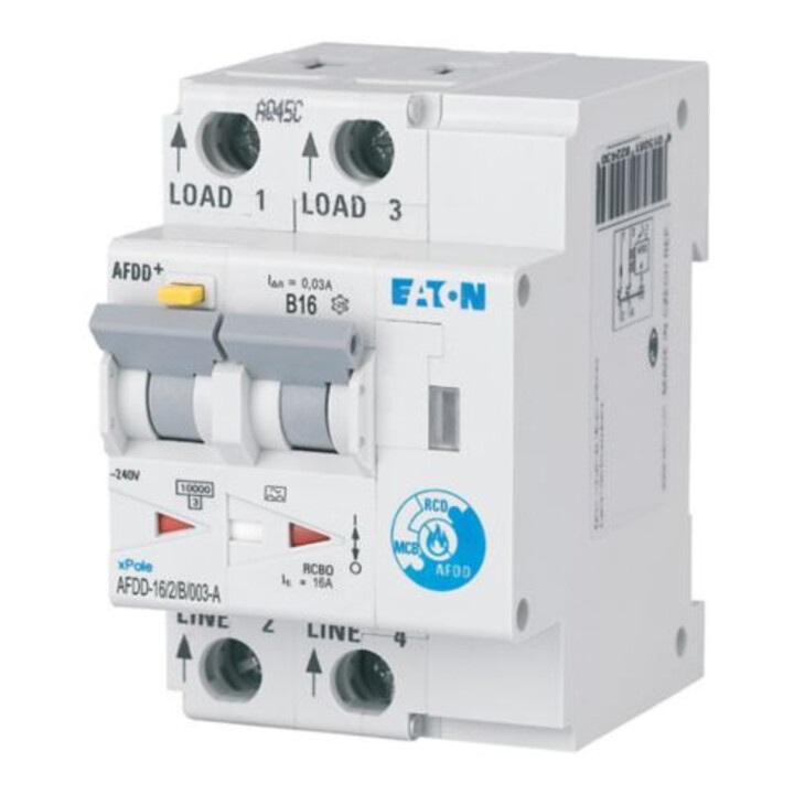 Eaton Interrupteur différentiel de protection incendie 2 pôles, B16A, 30mA AFDD-16/2/B/003-A