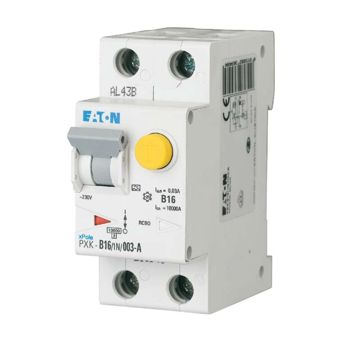 Eaton Interrupteur différentiel et disjoncteur C 16A 1p+N, 30mA PXK-C16/1N/003-A