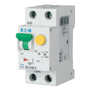 Eaton Interrupteur différentiel et disjoncteur combiné B 6A 1p+N 30mA PXK-B6/1N/003-A