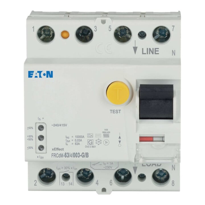 Eaton Interrupteur différentiel FI 63A 4p 30mA FRCDM-63/4/003-G/B