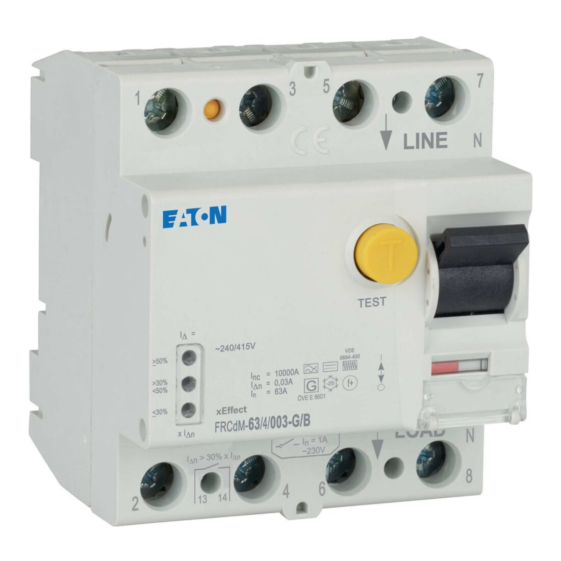 Eaton Interrupteur différentiel FI 63A 4p 30mA FRCDM-63/4/003-G/B
