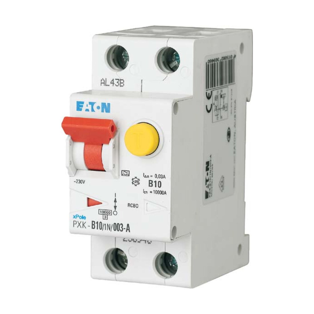 Eaton Interrupteur différentiel FI/LS B 10A 1p+N, 30mA PXK-B10/1N/003-A