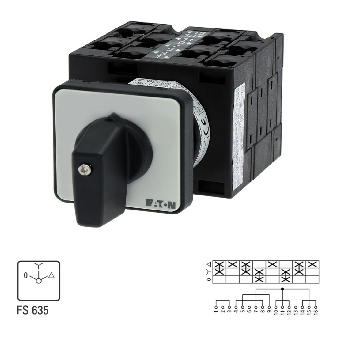 Eaton Interrupteur étoile-triangle 32A, 13kW, 3p, IP65 T3-4-8410/E